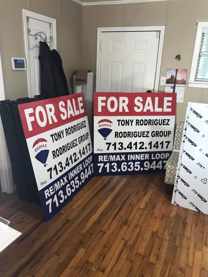 Tony Rodriguez real estate agent sign Houston